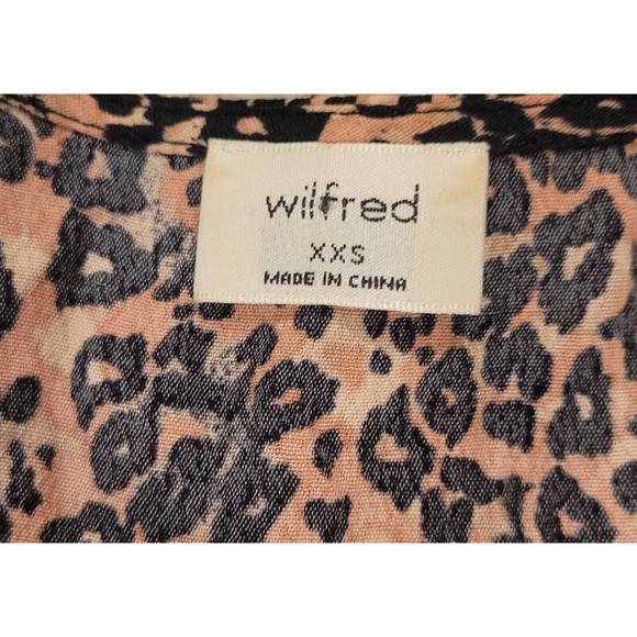 Wilfred Aritzia Gallery Button Front Midi Shirt Dress in Sz XXS Leopard - Picture 4 of 10